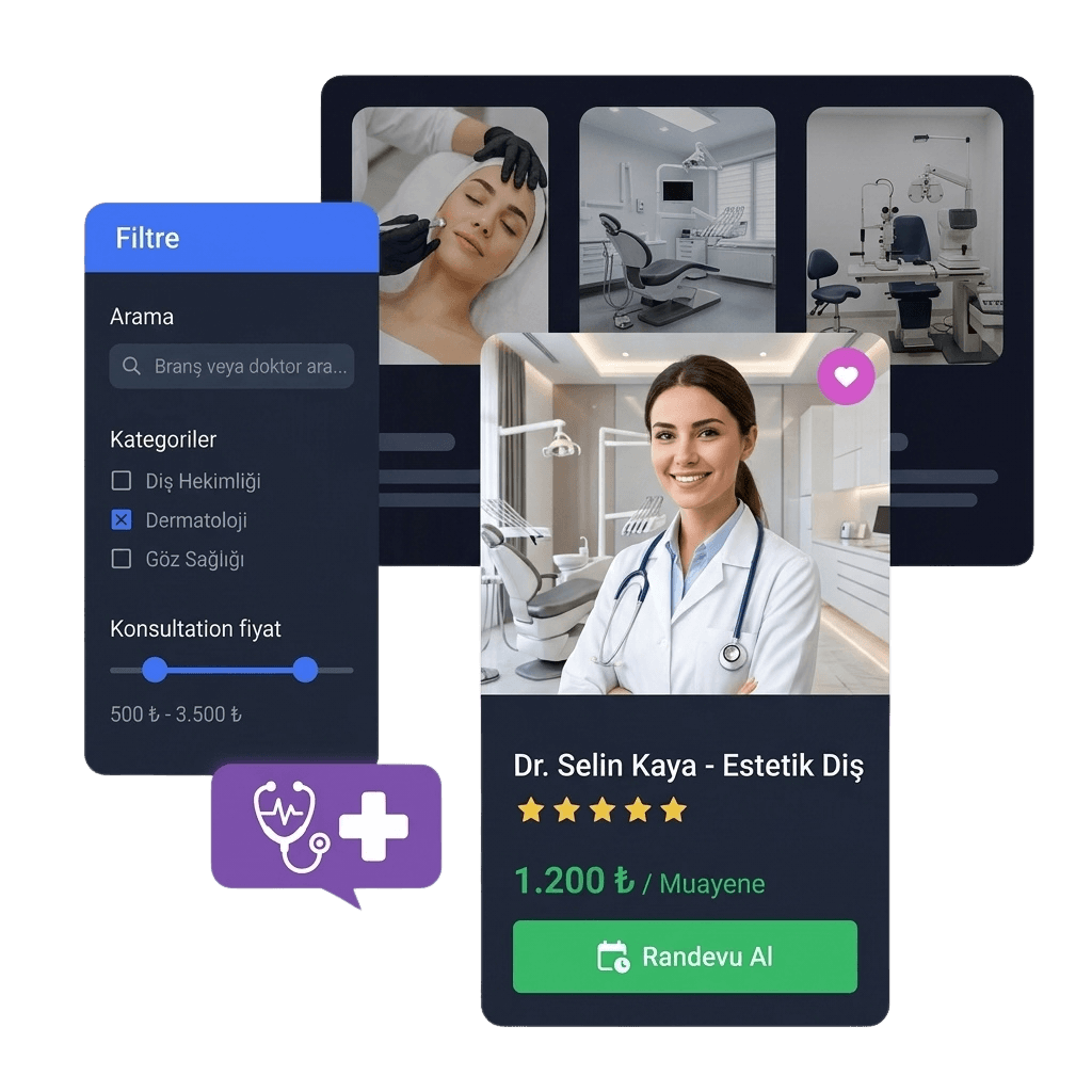 Doktor ve Klinikler İçin Online Hasta Randevu Sistemi Web Arayüzü - Çözüm Online
